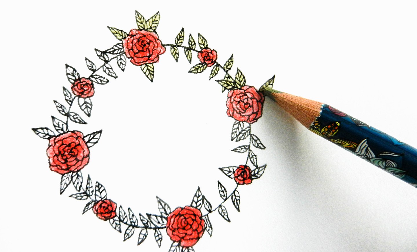 Christmas Wreath Drawing at PaintingValley.com | Explore collection of