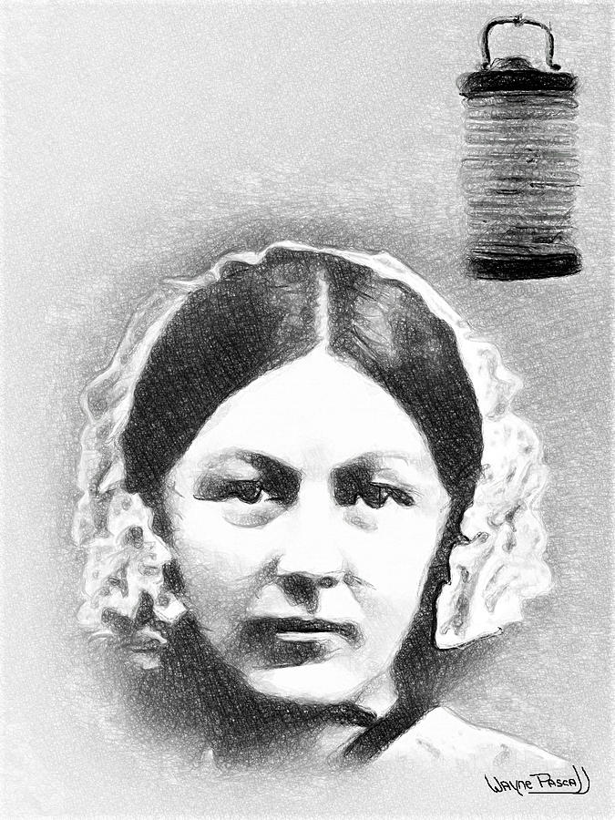 675x900 Lady With The Lamp - Florence Nightingale Drawing
