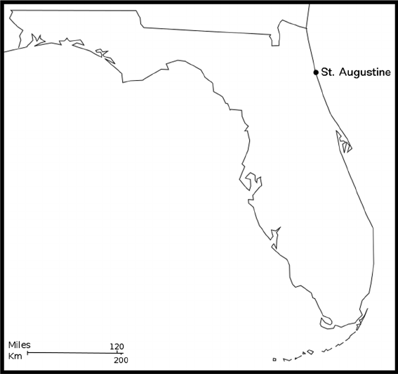 567x532 Map Of Florida Showing St Augustine Download Scientific Diagram - Florida Map Drawing