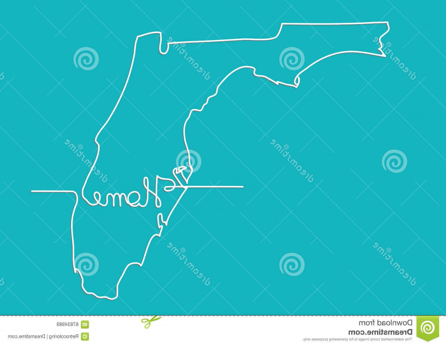 1560x1210 Stock Illustration Continuous Line Drawing Florida Home Sign - Florida Map Drawing