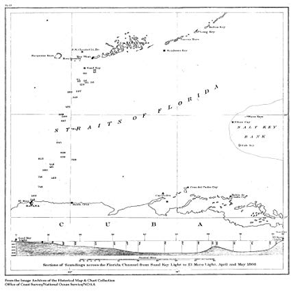 425x425 vintography x inch us old nautical map - Florida Map Drawing