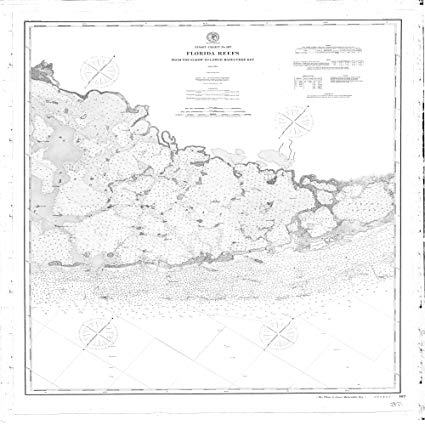 425x425 vintography x inch us old nautical map - Florida Map Drawing