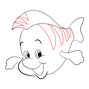340x340 how to draw flounder from the little mermaid - Flounder Drawing