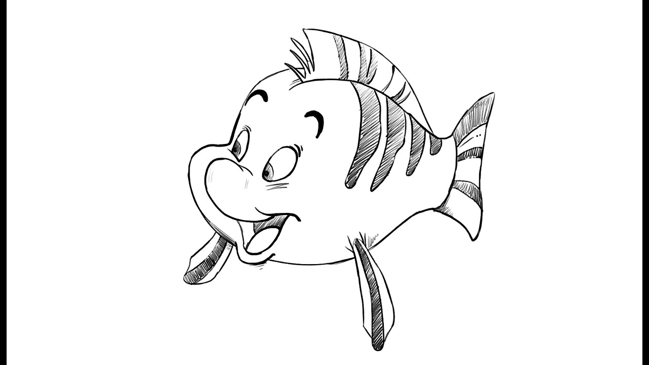 1280x720 how to draw flounder - Flounder Drawing