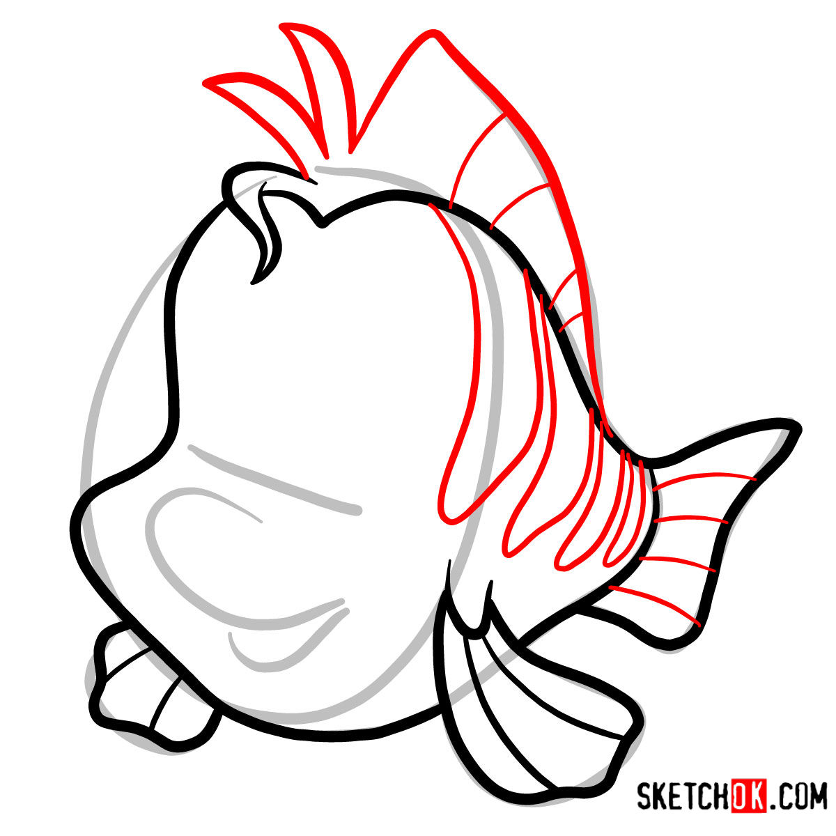 1200x1200 how to draw flounder the little mermaid - Flounder Drawing