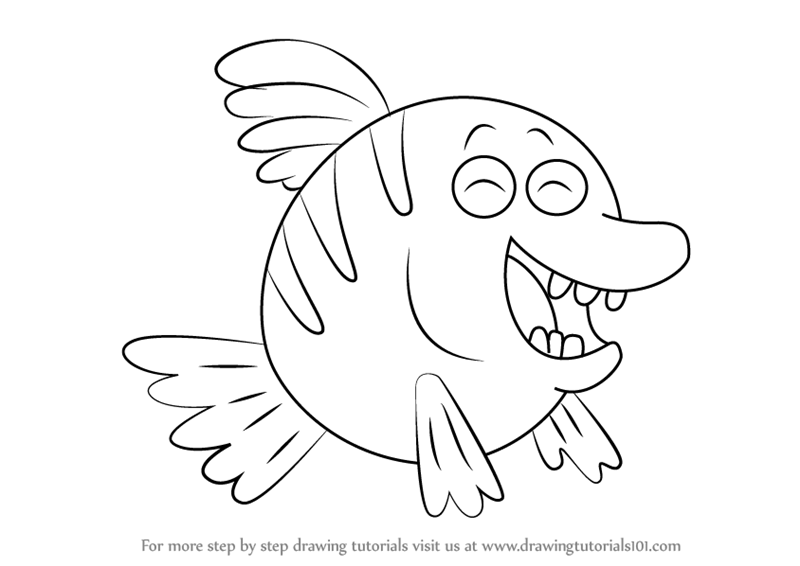 800x566 learn how to draw flounder from uncle grandpa - Flounder Drawing