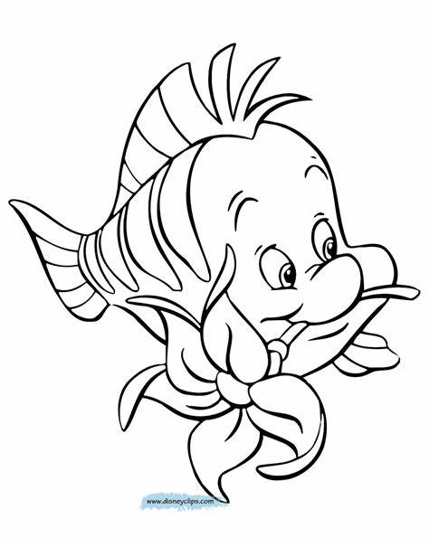 flounder coloring page template the little mermaid