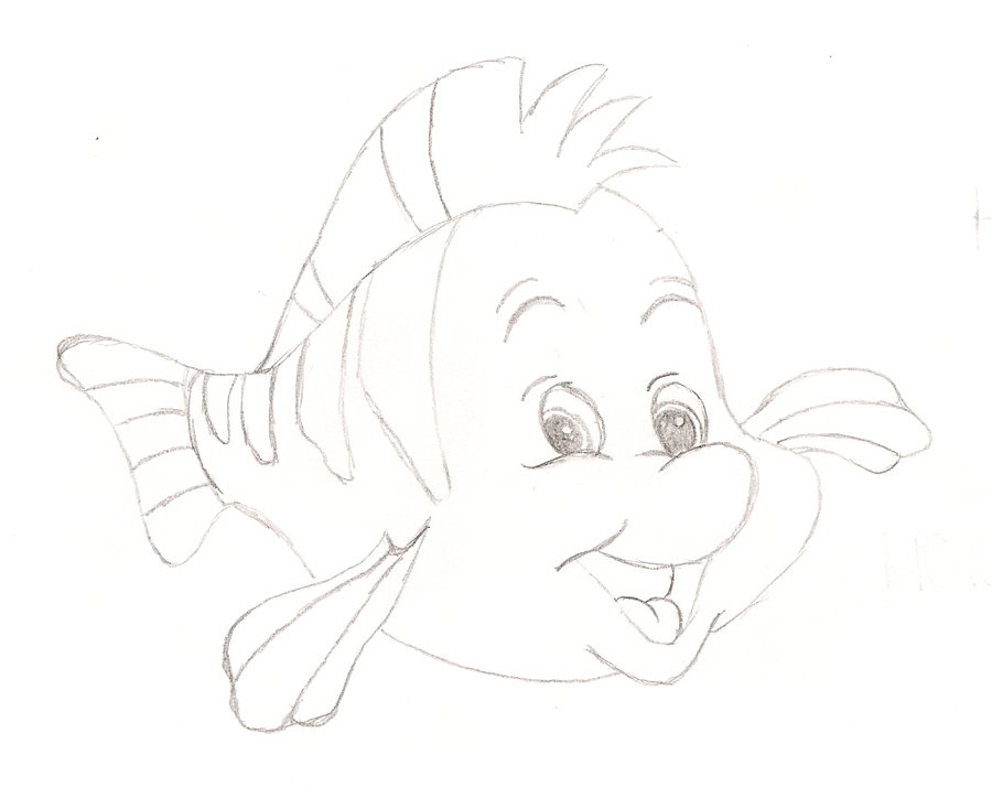 900x714 Huge Collection Of 'flounder Little Mermaid Drawing' Download - Flounder Little Mermaid Drawing