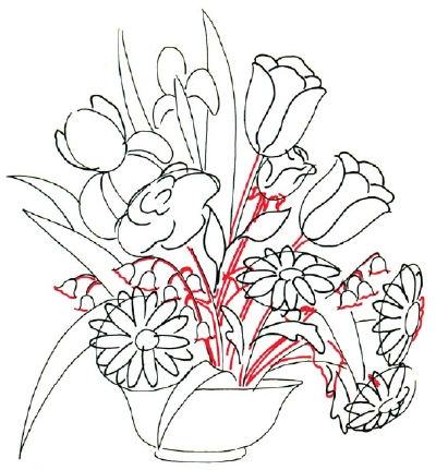 400x431 stems - Flower Arrangement Drawing