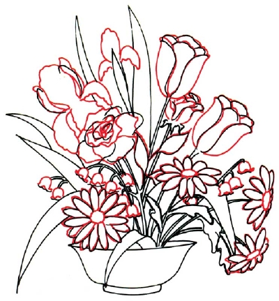 400x431 petals - Flower Arrangement Drawing