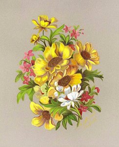 244x300 bouquet drawing - Flower Arrangement Drawing