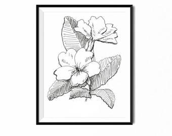 340x270 Flower Drawing Etsy - Flower Art Drawings