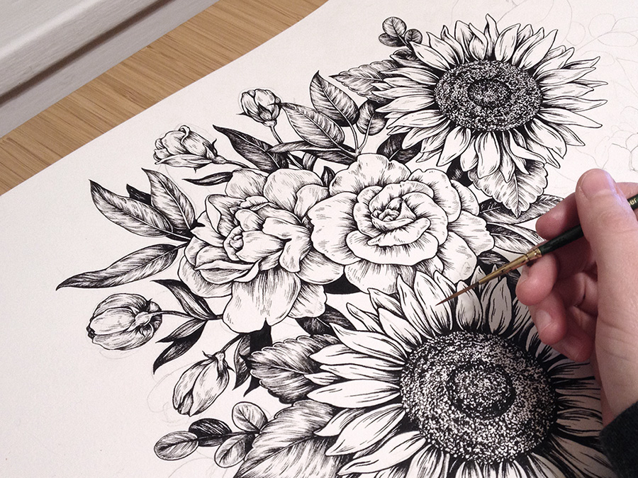 900x675 Images About Drawings On We Heart It See More About Art - Flower Art Drawings