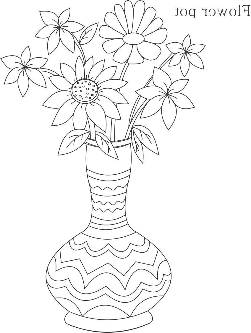 849x1127 Flower Basket Pencil Drawing - Flower Basket Drawing