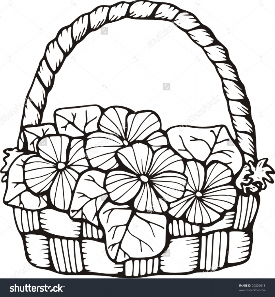 Flower Basket Drawing at Explore collection of
