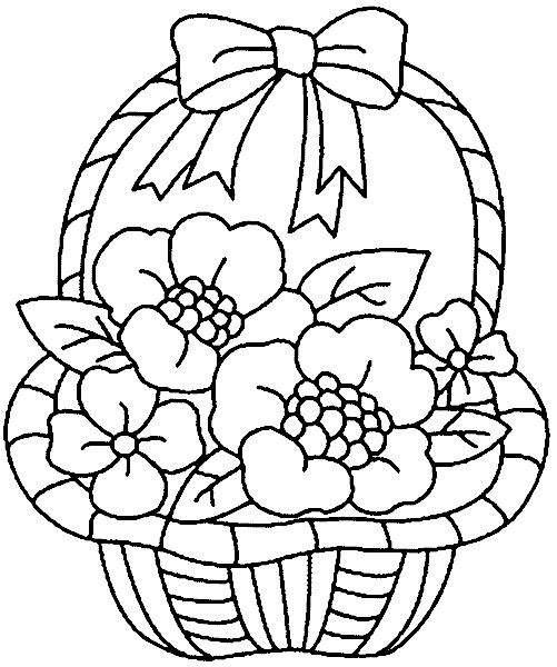 620 Colouring Pages Of Flower Baskets For Free