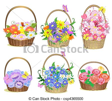 450x408 Drawing Of Basket Of Flowers Clip Art - Flower Basket Drawing