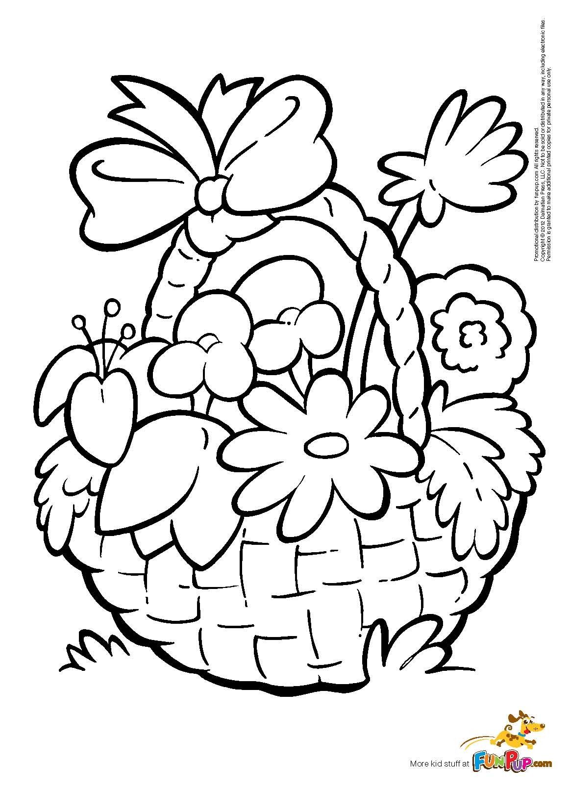 1163x1613 Flower Basket Coloring - Flower Basket Drawing