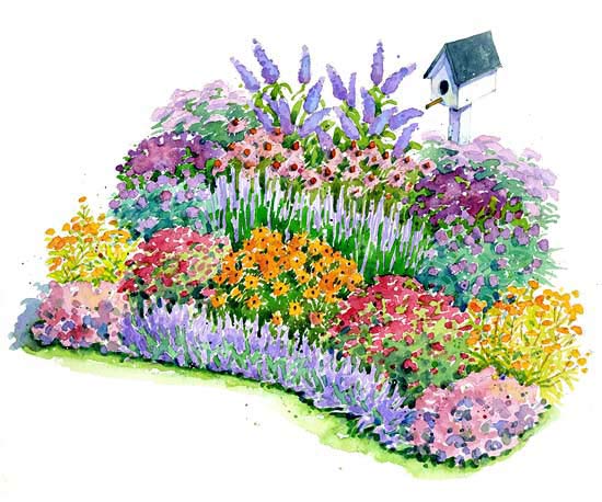 550x458 garden plans better homes gardens - Flower Bed Drawing