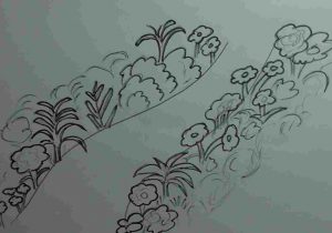 300x210 How To Draw A Flower Garden Step - Flower Bed Drawing