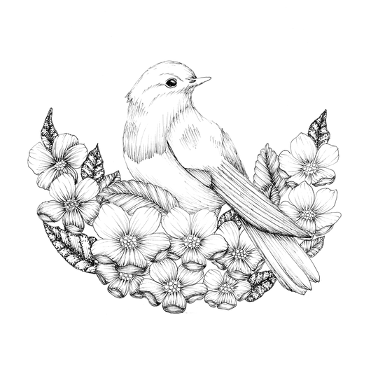 530x530 In A Bed Of Flowers Tee Doodlewear - Flower Bed Drawing