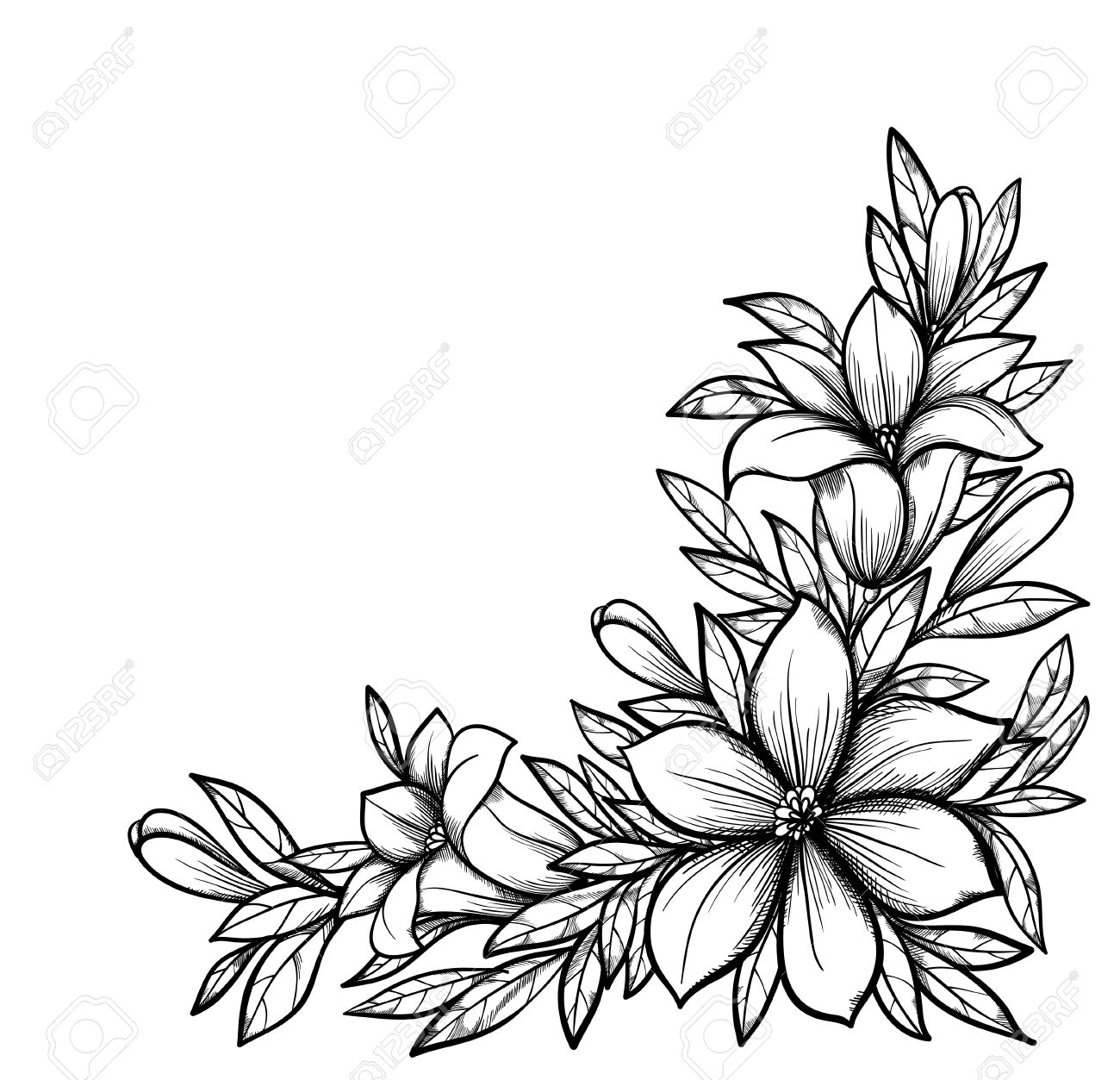 Flower Border Drawing at Explore collection of
