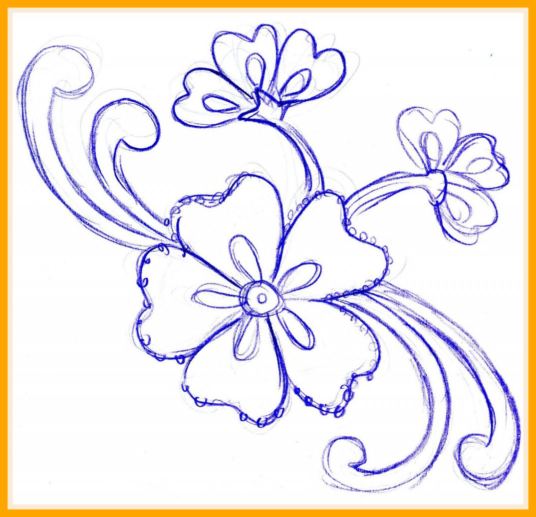Flower Border Drawing at PaintingValley.com | Explore collection of ...