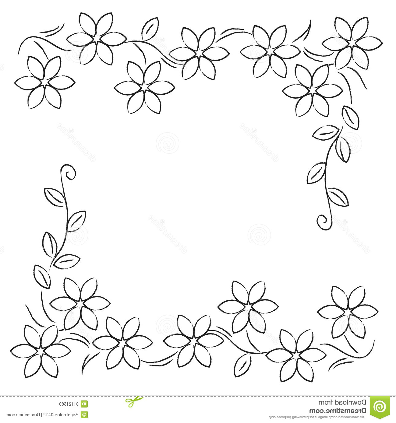 Flower Border Drawing at PaintingValley.com | Explore collection of
