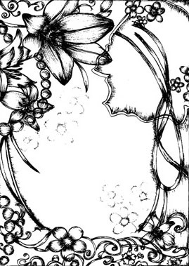 269x379 pen drawing style flower border clip art free vector - Flower Border Drawing