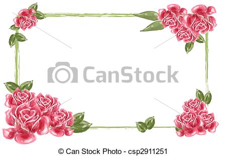 450x312 red flower border drawing of beautiful red rose and leaves,can - Flower Border Drawing