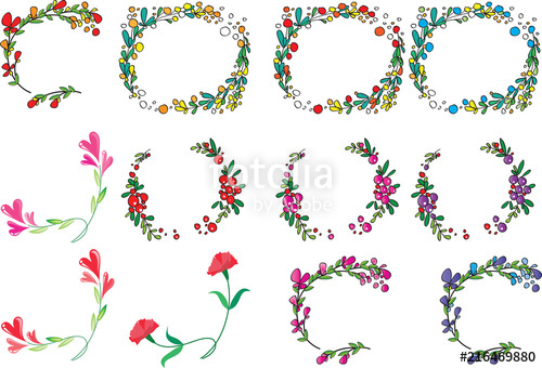 500x340 flower border vector drawing stock image and royalty free vector - Flower Border Drawing