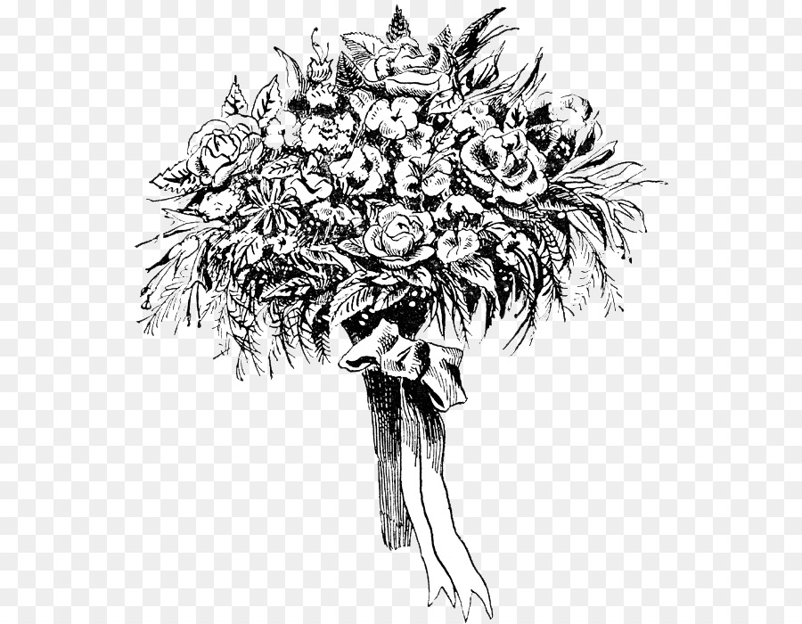 900x700 flower bouquet drawing - Flower Bouquet Drawing