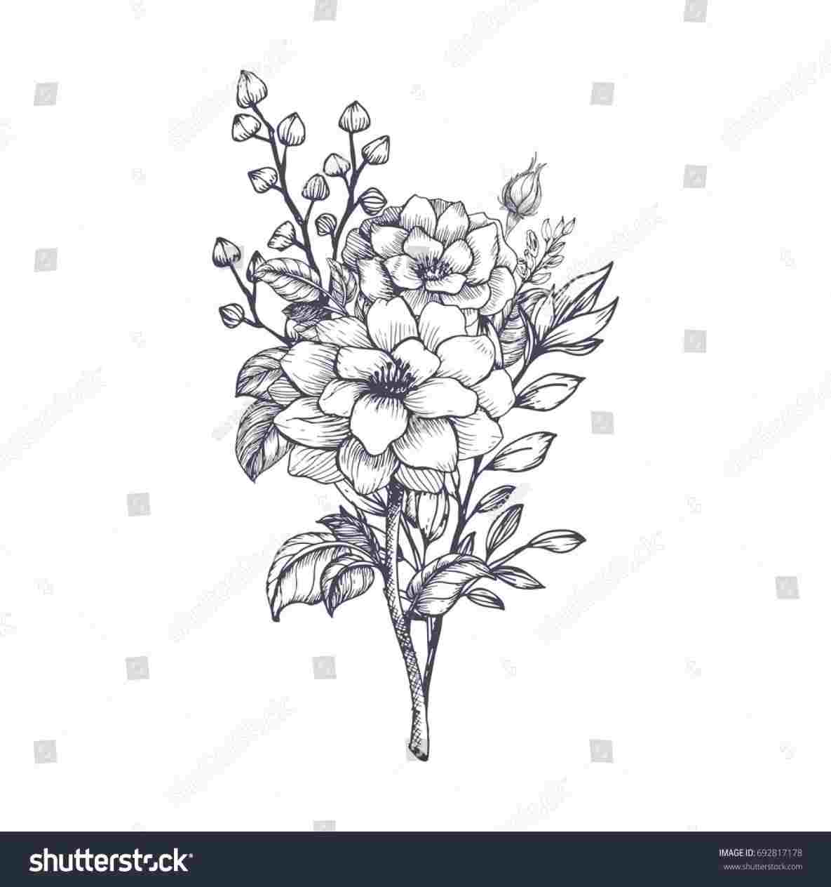 1185x1264 drawing to draw a flower bouquet art for kids hub - Flower Bouquet Drawing