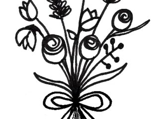 320x240 easy flower bouquet drawing step - Flower Bouquet Drawing