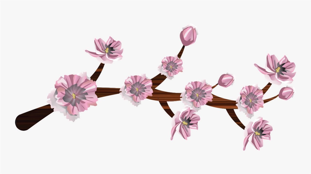 1280x720 Flower Branch Design - Flower Branch Drawing