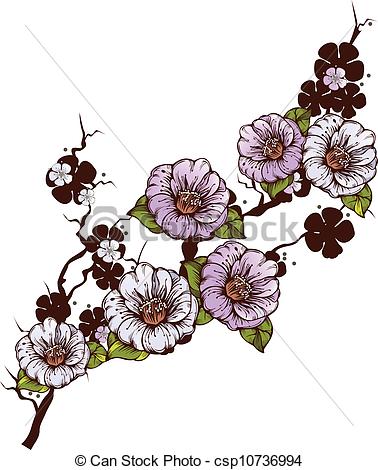 378x470 Flowering Branch - Flower Branch Drawing