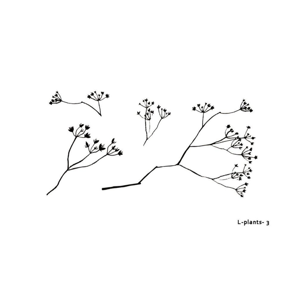 1000x1000 Wyuen Sheets Flower Branch Tattoo Sticker For Women Fake - Flower Branch Drawing