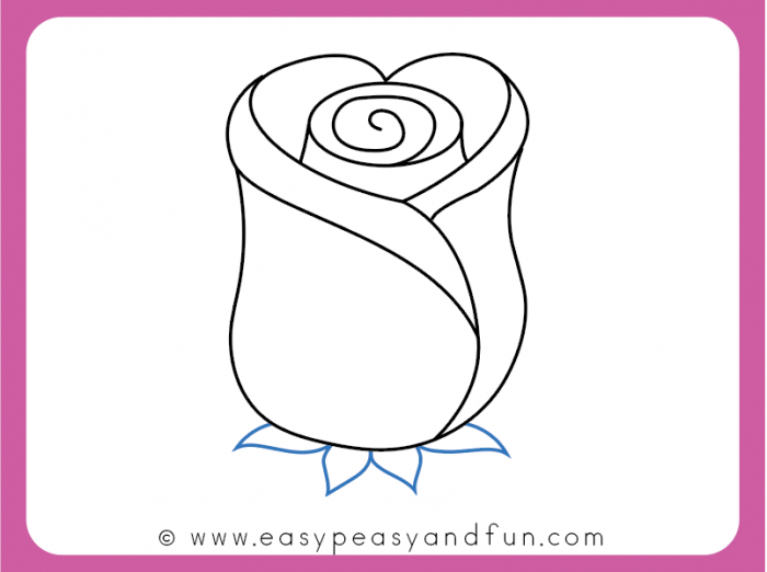 700x522 How To Draw A Rose - Flower Cartoon Drawing