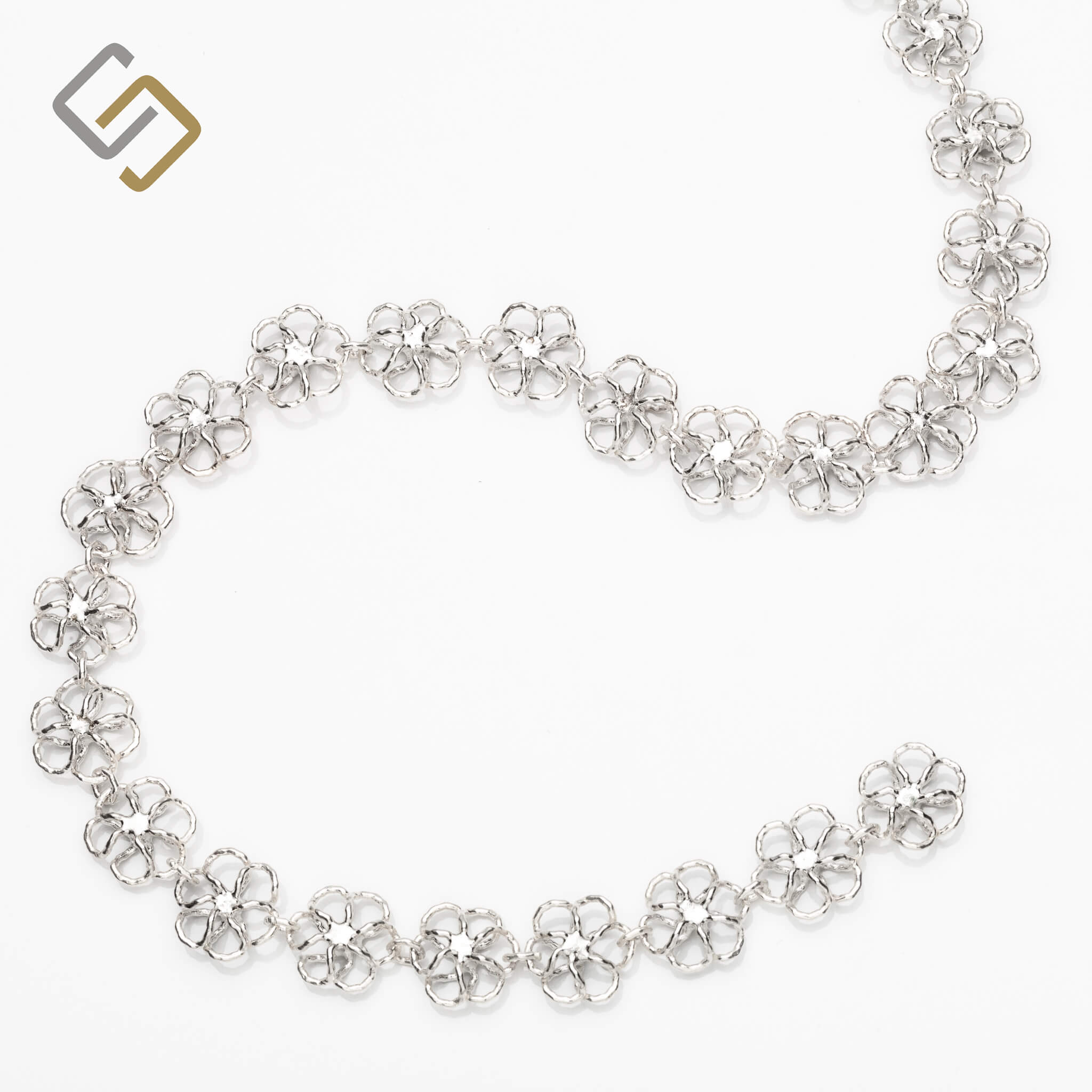 2048x2048 handmade flower chain in sterling silver fancy style chains - Flower Chain Drawing