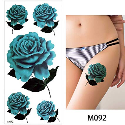 425x425 Sheet Rose Flower Body Makeup Temporary Tattoo - Flower Chain Drawing