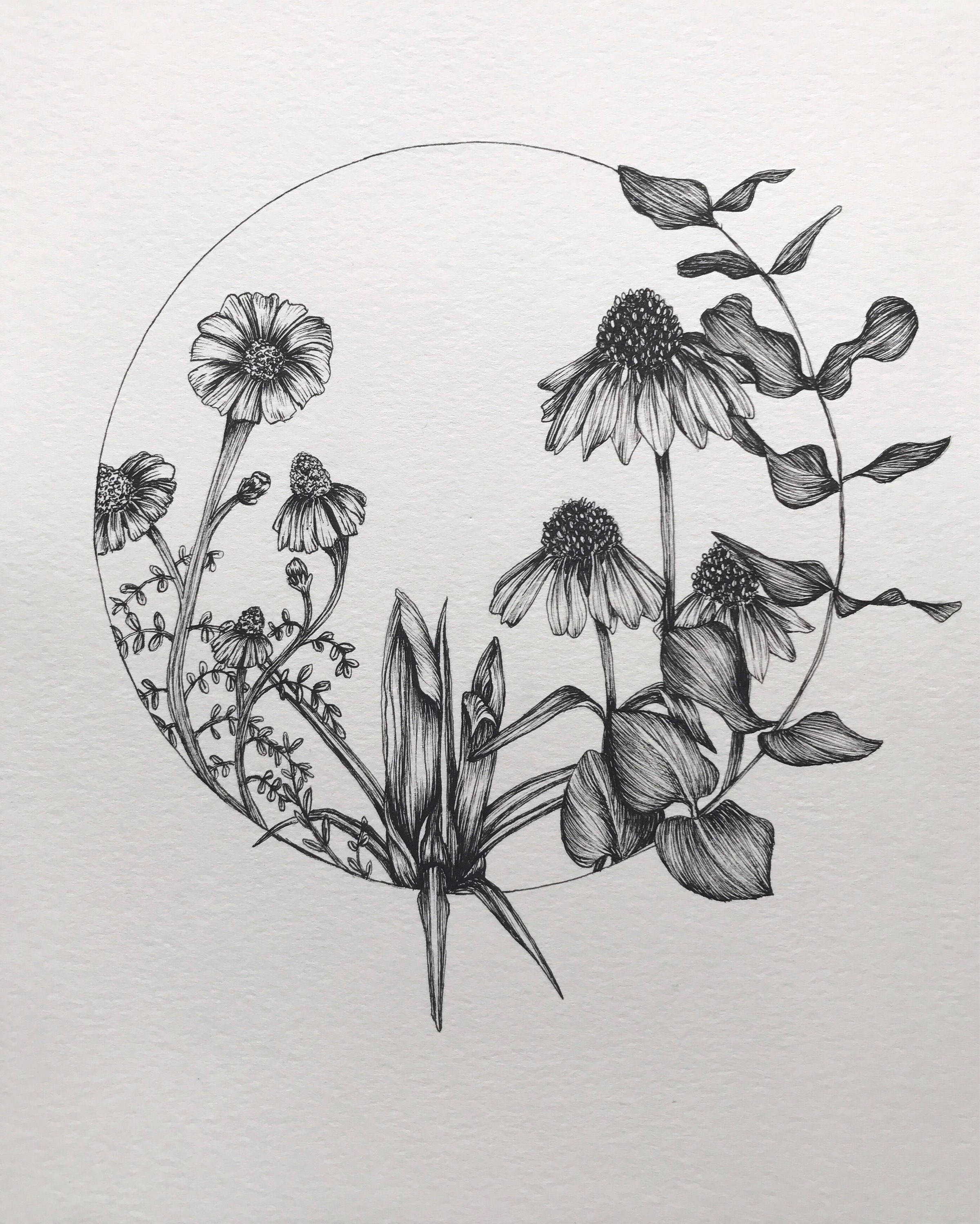 Flower Circle Drawing at Explore collection of
