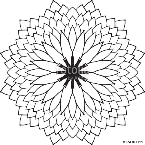 500x500 Abstract Flower Drawing Circle Pattern Design Floral Element - Flower Circle Drawing