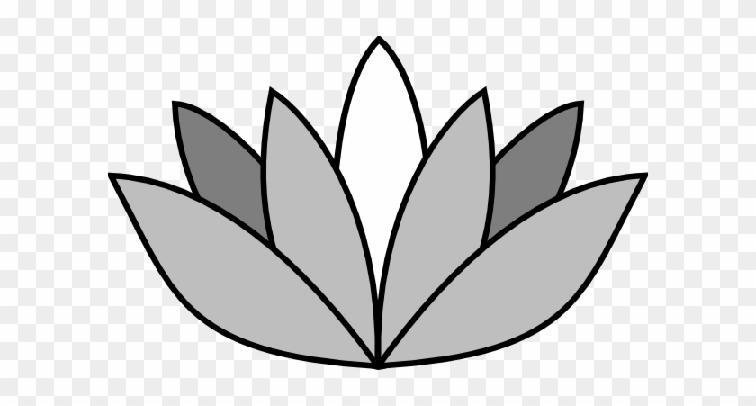 840x451 Greyscale Lotus Flower Clip Art - Flower Clip Art Drawing