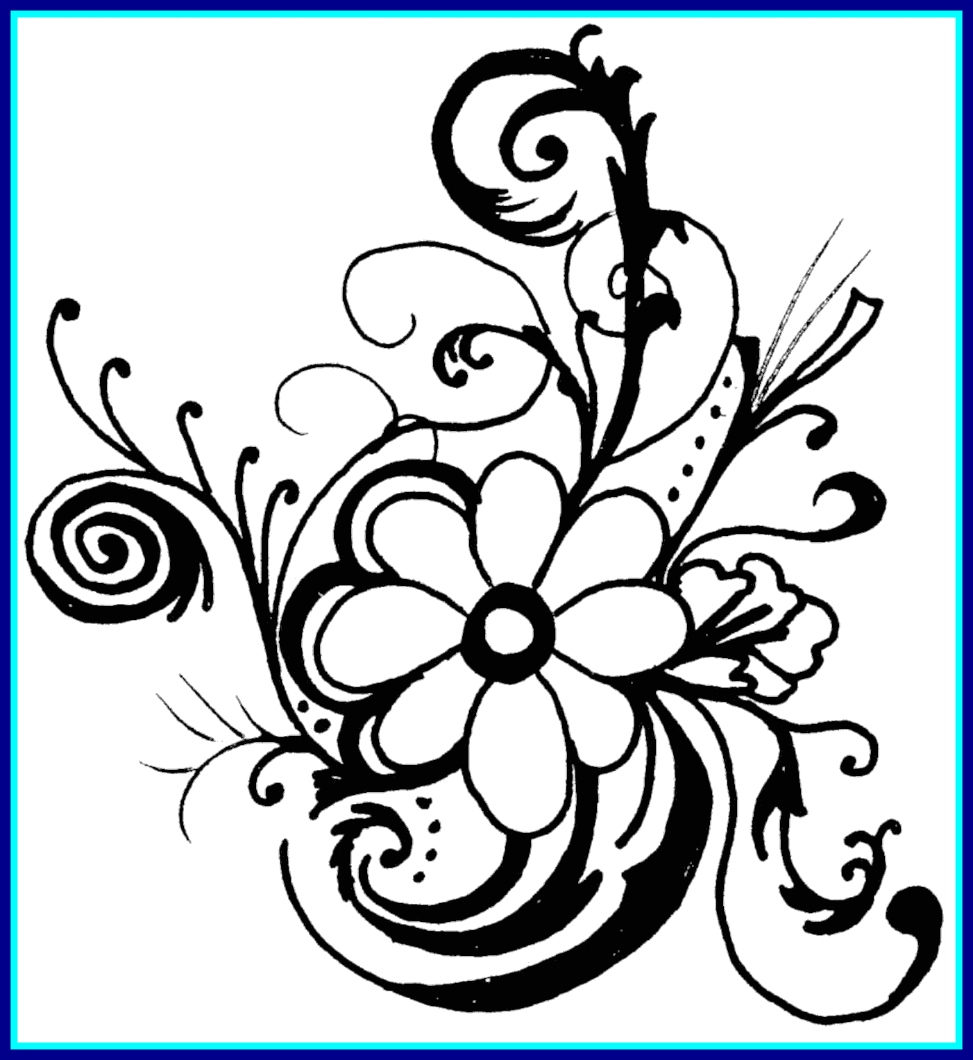 1402x1527 Rose Flower Vector Royalty Free Stock Black And White - Flower Clip Art Drawing