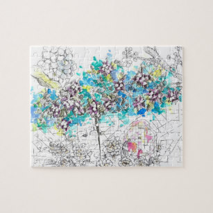 307x307 flower collage jigsaw puzzles zazzle - Flower Collage Drawing