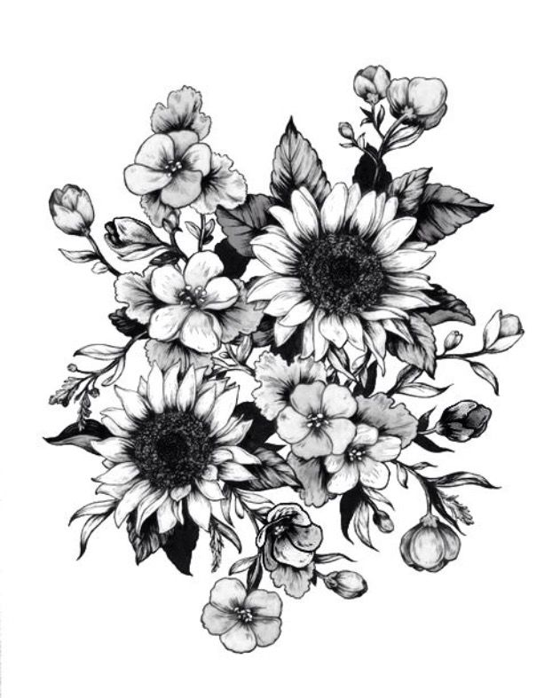 Flower Collage Drawing at Explore collection of