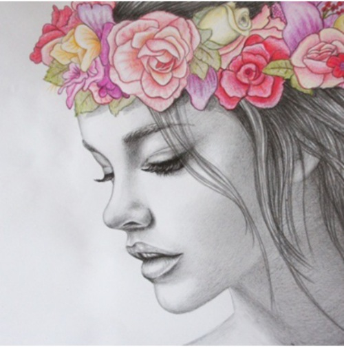 500x504 Flower Crown Uploaded - Flower Crown Drawing