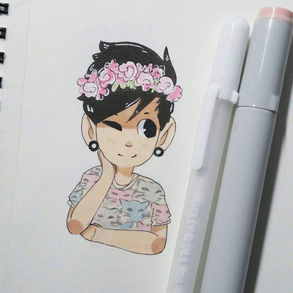 1024x1024 josh dun with his natural hair color and flower crown - Flower Crown Drawing