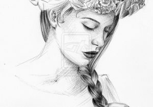 300x210 Tumblr Girl Drawing Flower Crown - Flower Crown Drawing Tumblr
