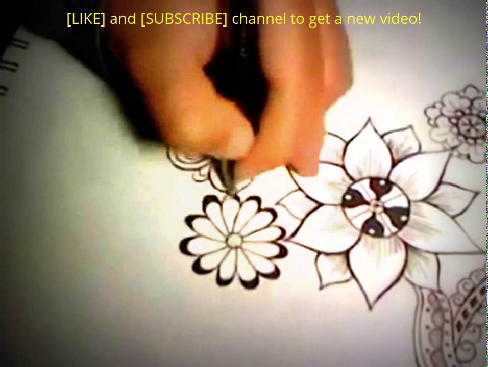 956x720 Decorative Flower Drawing - Flower Decoration Drawing